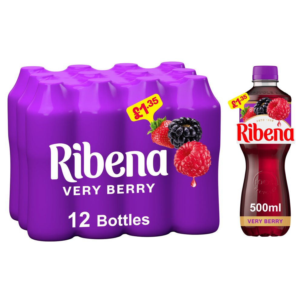 Ribena Very Berry Juice Drink 500ml 500ml × 12 × 1