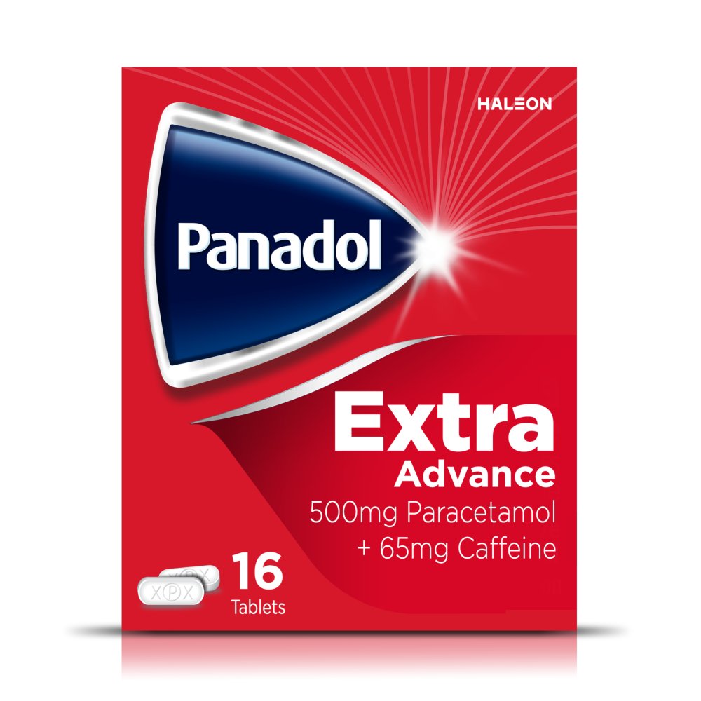 Panadol Extra Advance Tablets 16s, 500mg Paracetamol and 65mg Caffeine Tablets. For Pain Relief. 16s × 12 × 1
