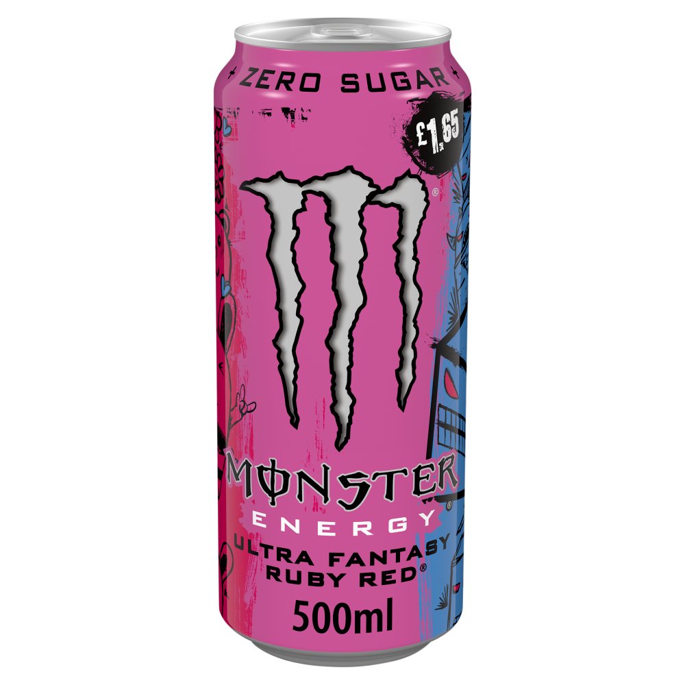 Monster Energy Drink Ultra Fantasy Ruby Red Zero Sugar 12 x 500ml   500ml × 12 × 1