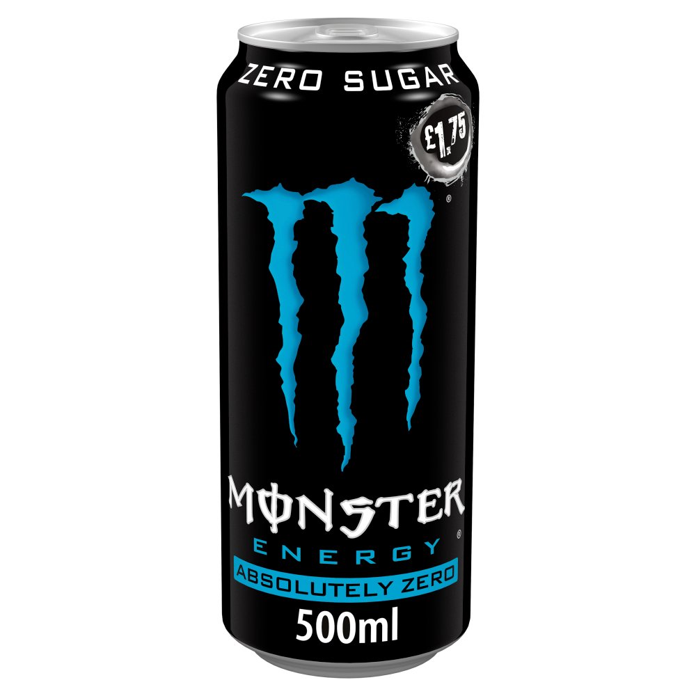 Monster Energy Drink Absolutely Zero Sugar 500ml Can 500ml × 12 × 1
