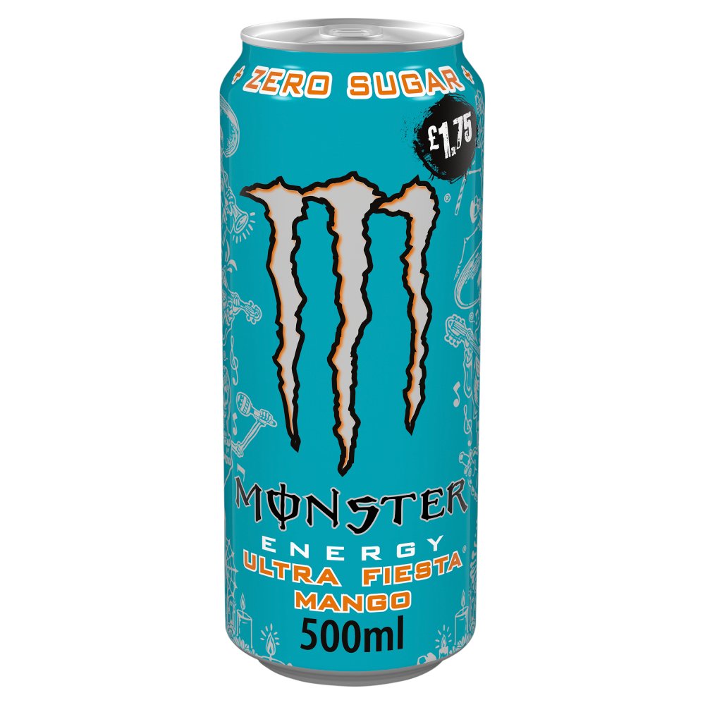 Monster Energy Drink Ultra Fiesta Mango Zero Sugar   Can 500ml × 12 × 1