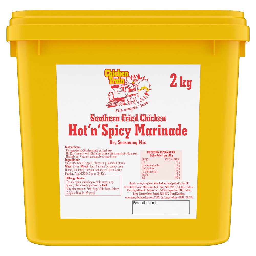 Chicken Train Southern Fried Chicken Hot ‘n’ Spicy Marinade Dry Seasoning Mix 2kg 2Kg × 1