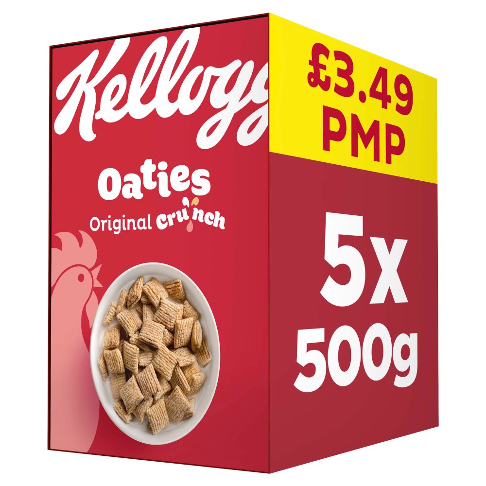Kellogg’s Oaties Original Crunch Breakfast Cereal 5 x 500g 500g × 5 × 1