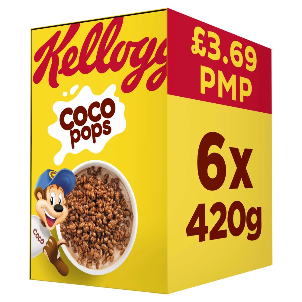 Kellogg’s Coco Pops Breakfast Cereal 6x420g 420g × 6 × 1