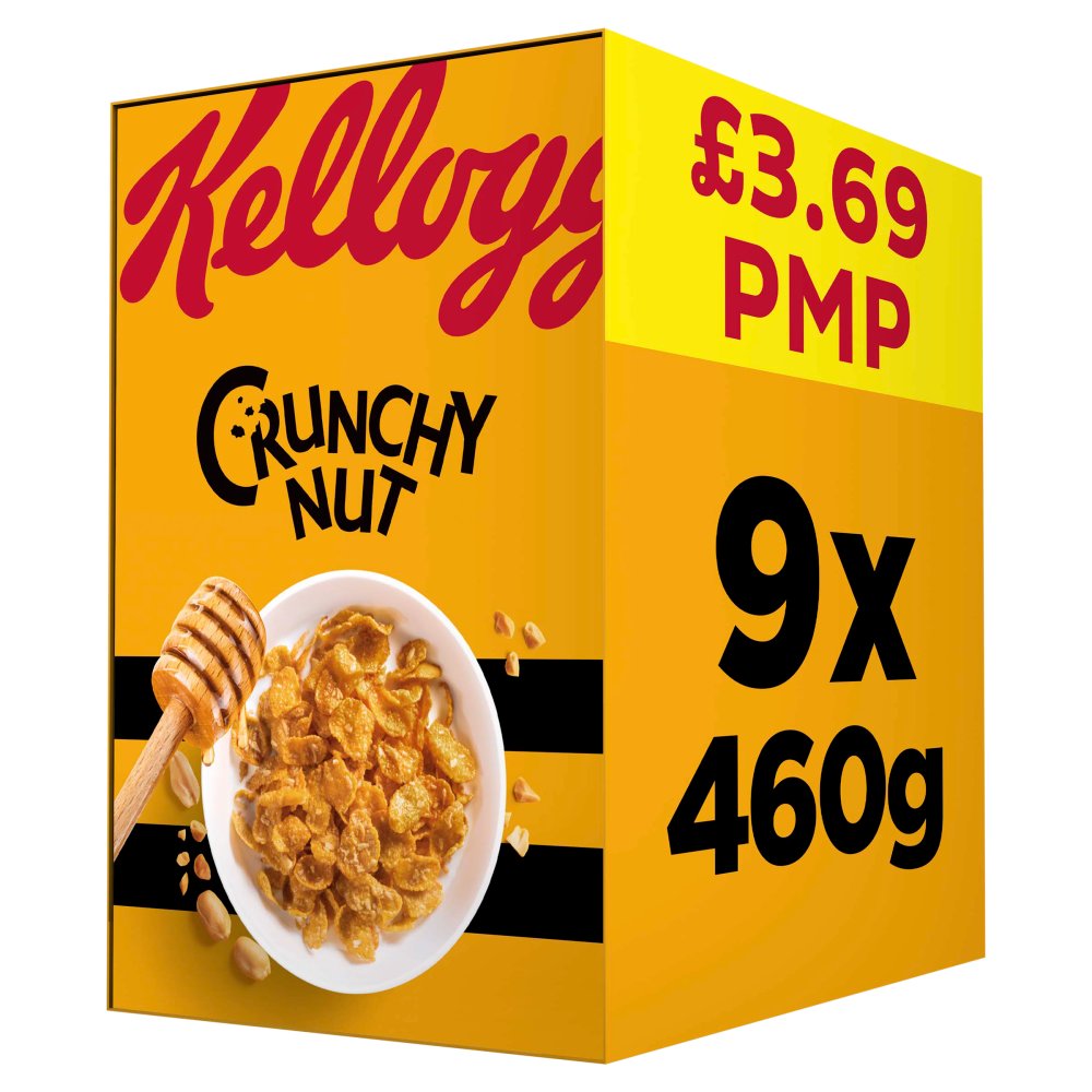 Kellogg’s Crunchy Nut Breakfast Cereal 9x460g 460g × 9 × 1