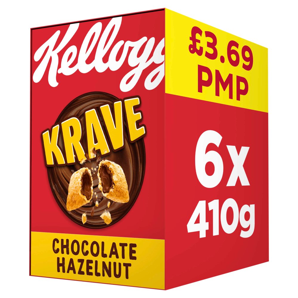 Kellogg’s Krave Chocolate Hazelnut Breakfast Cereal 6x410g 410g × 6 × 1