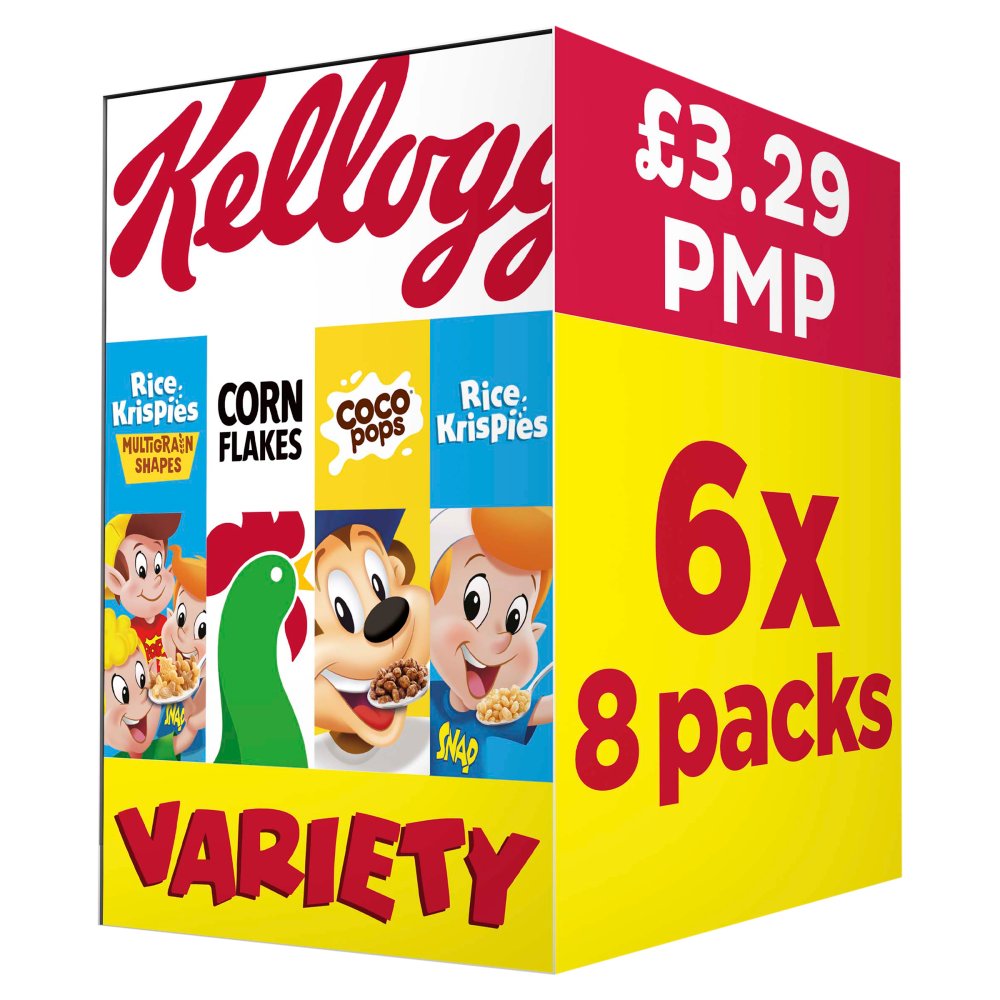 Kellogg’s Variety Pack Breakfast Cereal 6×8 pack (196g) 196g × 6 × 1
