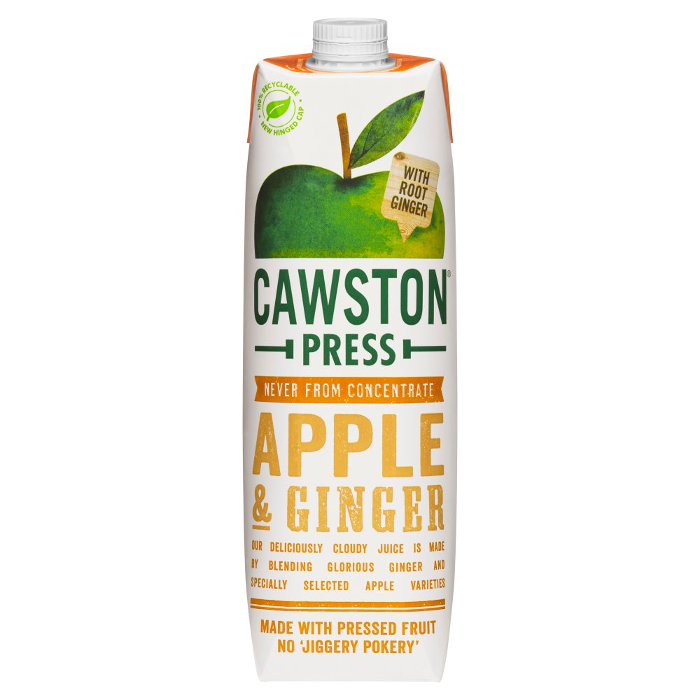 Cawston Press Apple & Ginger Juice 1Ltr × 6 × 1