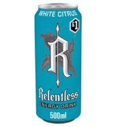 Relentless White Citrus Energy Drink 500ml Can 500ml × 12 × 1