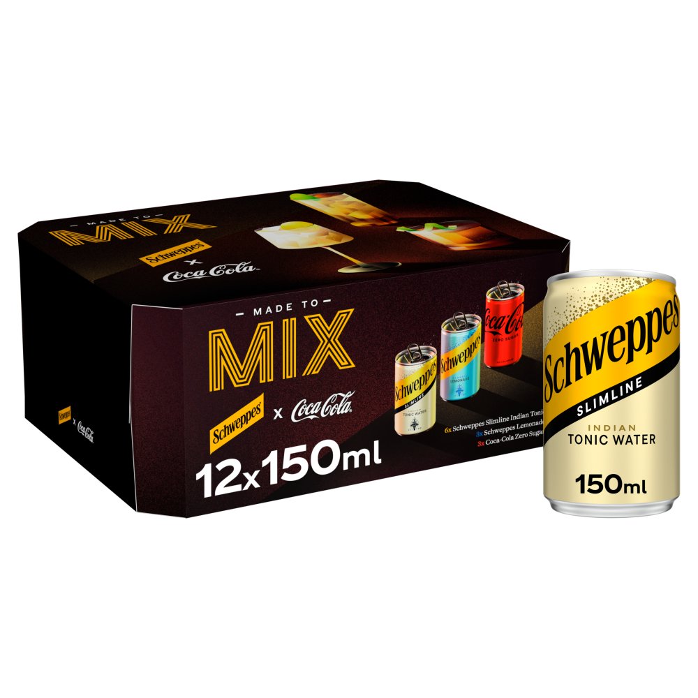 Schweppes and Coca-Cola Zero Sugar Made to Mix Variety Pack 12 x 150ml 150ml × 1