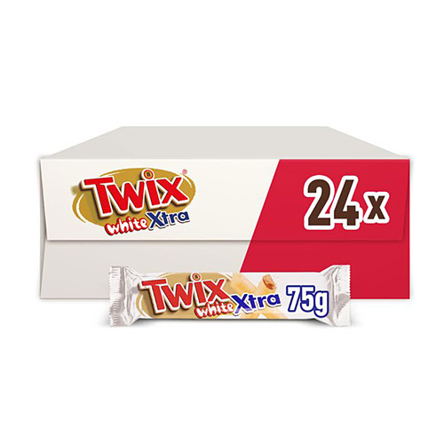 Twix Xtra White Chocolate Bar 75g Std × 24 × 1