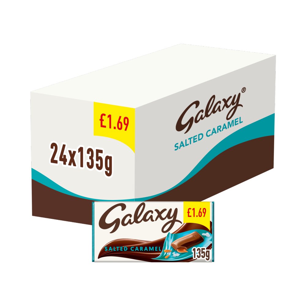 Galaxy Salted Caramel & Milk Chocolate Block Bar 135g 135g × 24 × 1