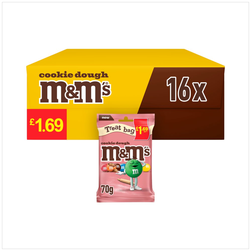 M&M’s Cookie Dough Milk Chocolate Bag 70g   70g × 16 × 1
