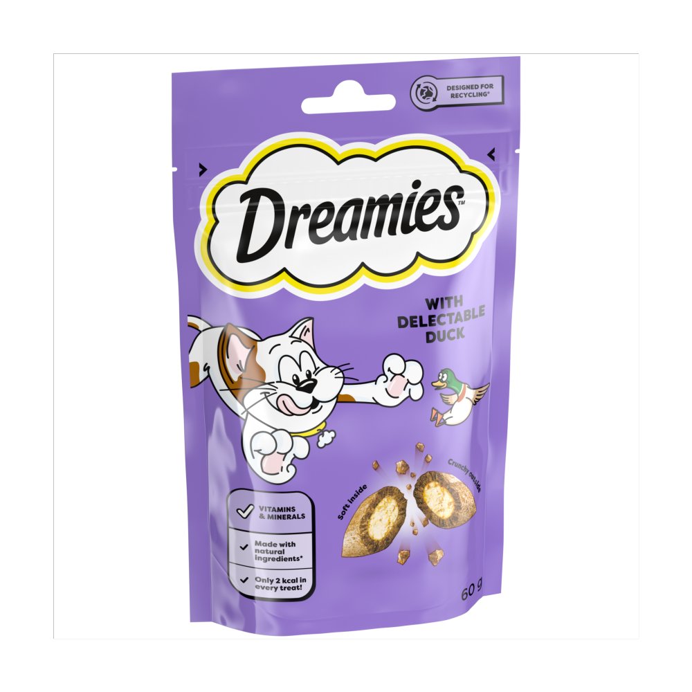 DREAMIES Cat Treat Biscuits With Duck Flavour 60g 60g × 8 × 1