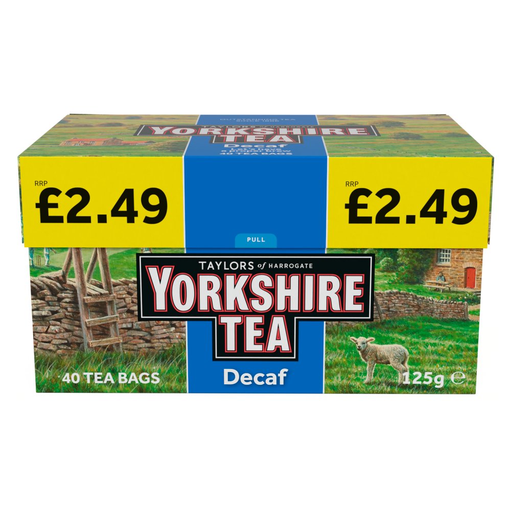 Yorkshire Tea 40 Decaf Tea Bags 125g 40s × 5 × 1
