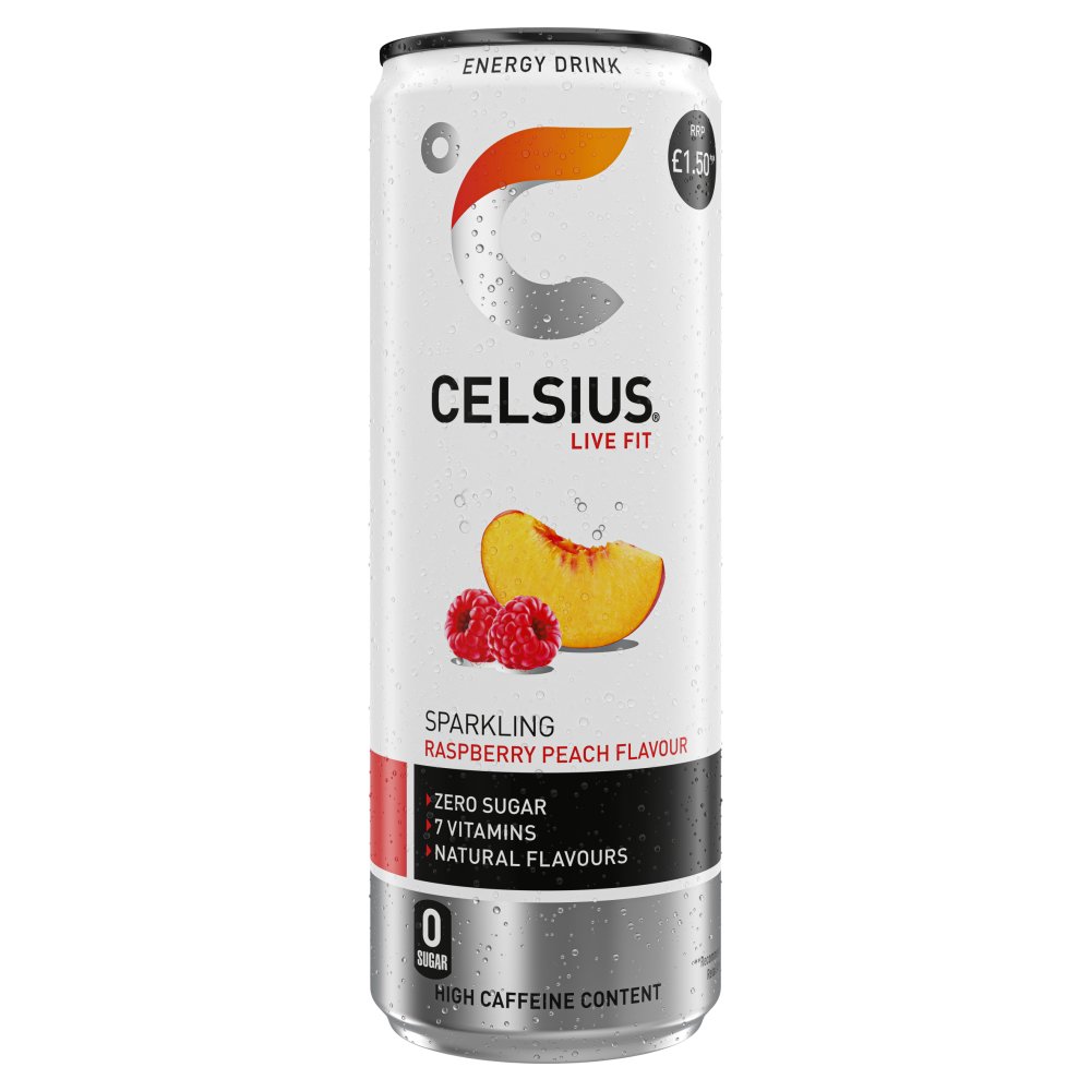 Celsius Energy Drink, Sparkling Raspberry Peach 355ml 355ml × 12 × 1