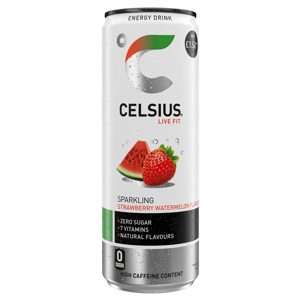 Celsius Energy Drink, Sparkling Strawberry Watermelon 355ml 355ml × 12 × 1