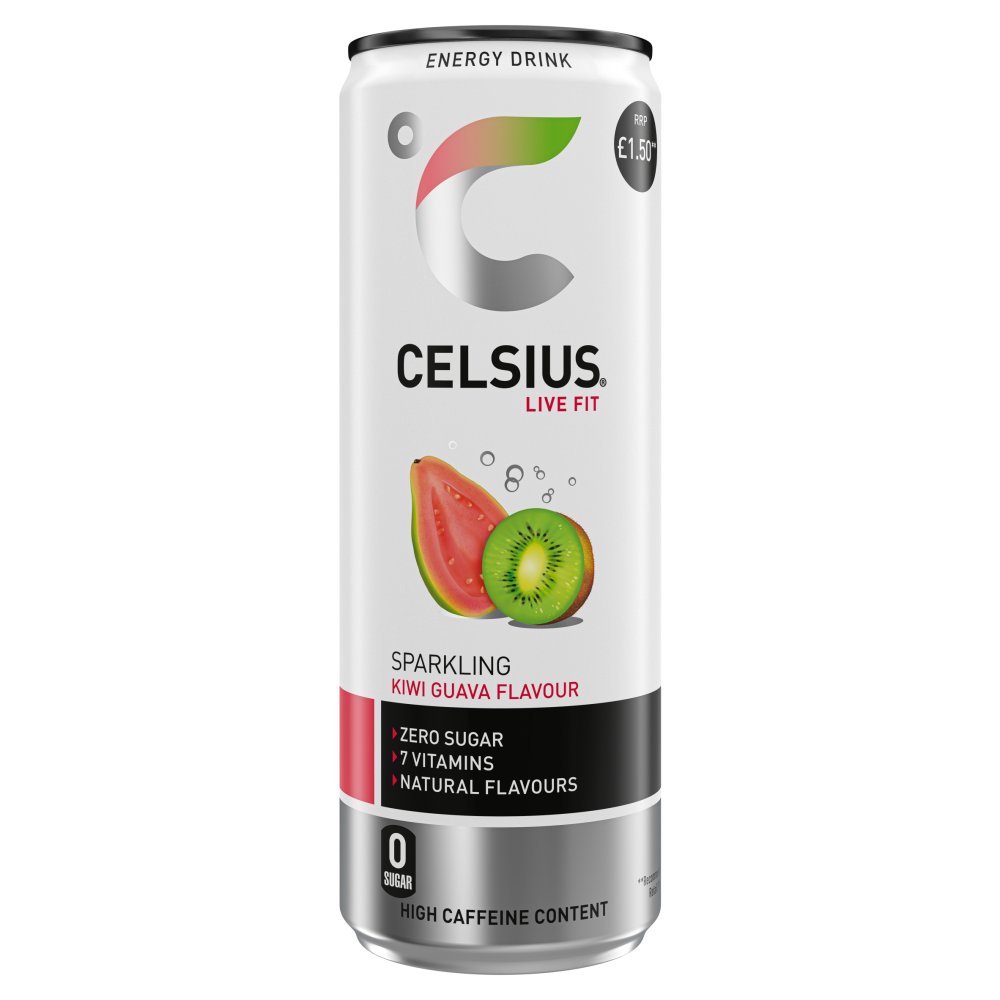 Celsius Energy Drink, Sparkling Kiwi Guava 355ml 355ml × 12 × 1