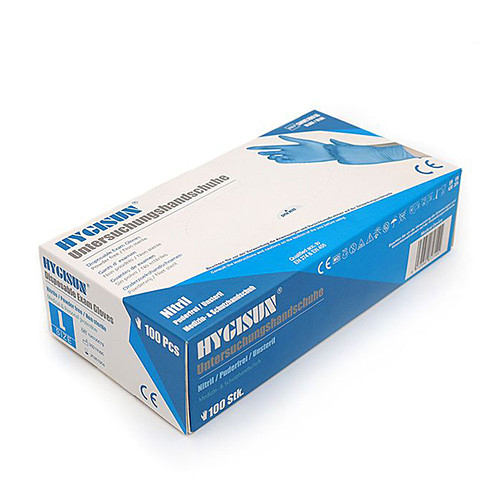 Large Blue Nitrile Gloves Box 100s × 1