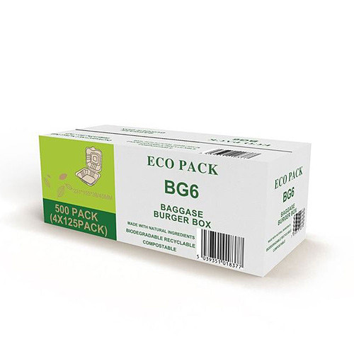 Bagasse Burger Box 500s × 1