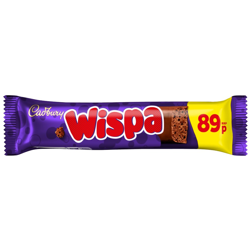 Cadbury Wispa Chocolate Bar 89p  36g Sgl × 48 × 1