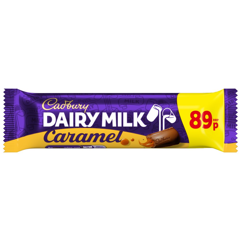 Cadbury Dairy Milk Caramel Chocolate Bar 89p 45 g 45g × 48 × 1