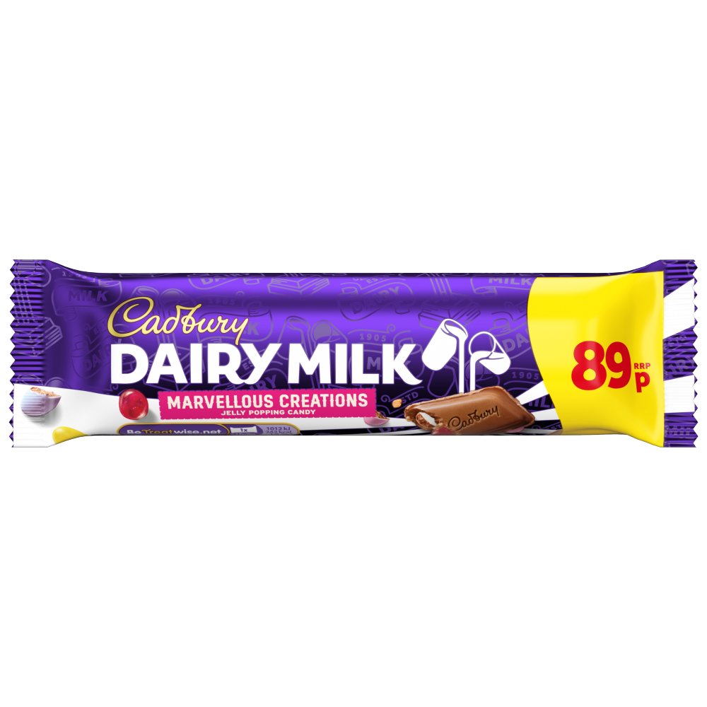 Cadbury Dairy Milk Chocolate Marvellous Creations Jelly Popping Candy Bar   47g 47g × 24 × 1