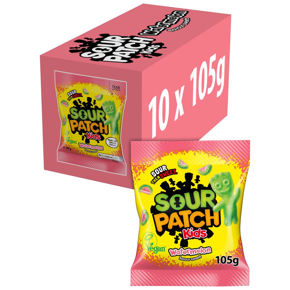 Sour Patch Kids Watermelon Candy 105g 105g × 10 × 1
