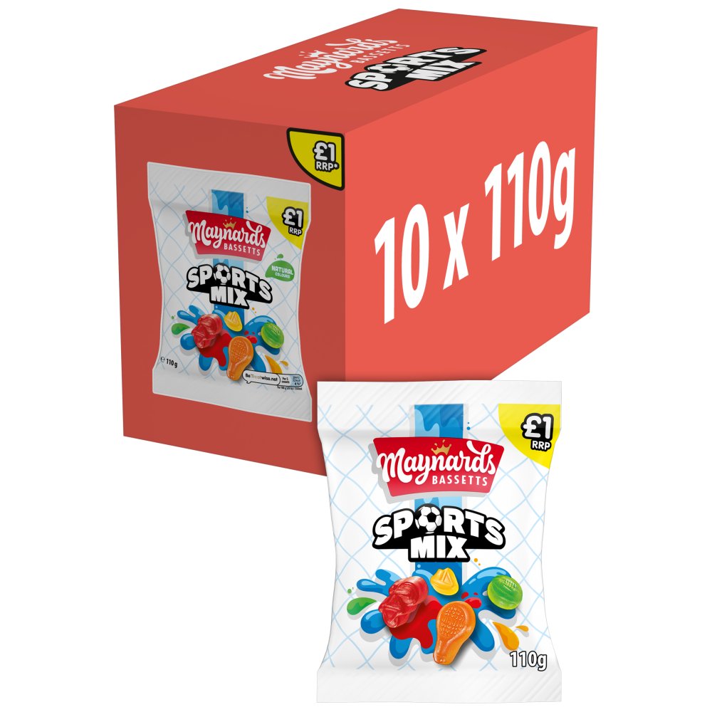 Maynards Bassetts Sports Mix Candy 110g 110g × 10 × 1
