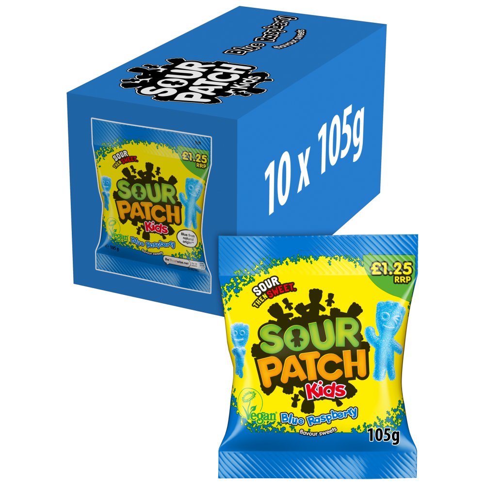 Sour Patch Kids Blue Raspberry Candy 105g 105g × 10 × 1