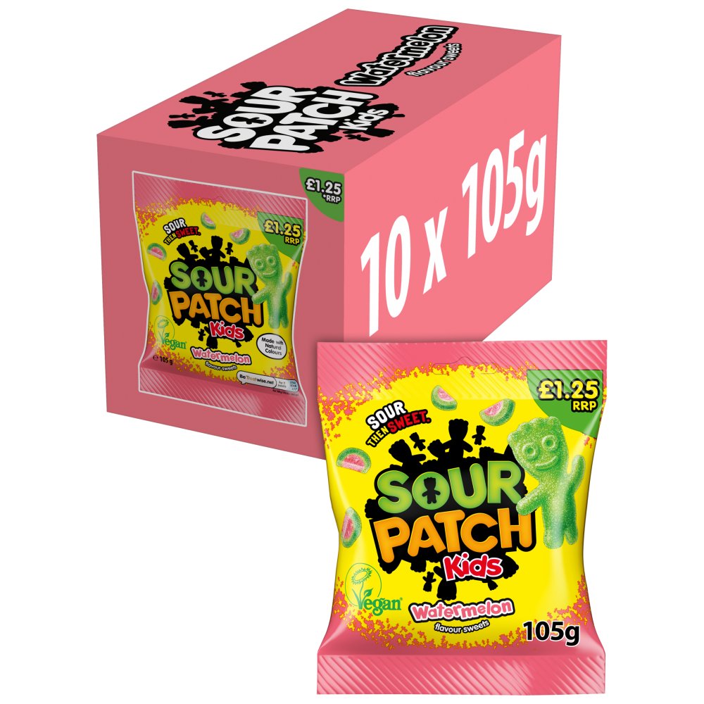 Sour Patch Kids Watermelon Candy 105g 105g × 10 × 1