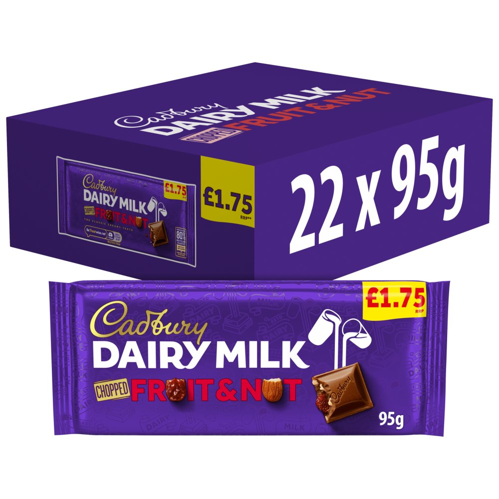 Cadbury Dairy Milk Fruit And Nut Chocolate 95g 95g × 22 × 1