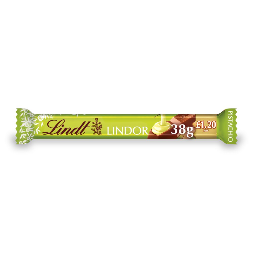 Lindt Lindor Pistachio Milk Chocolate Treat Bar 38g 38g × 24 × 1