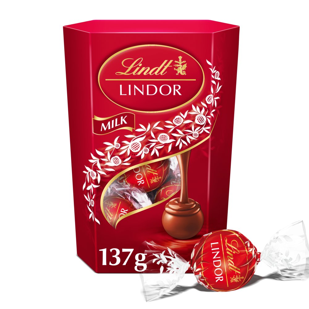 Lindt Lindor Milk Chocolate Truffles Box 137g 137g × 8 × 1