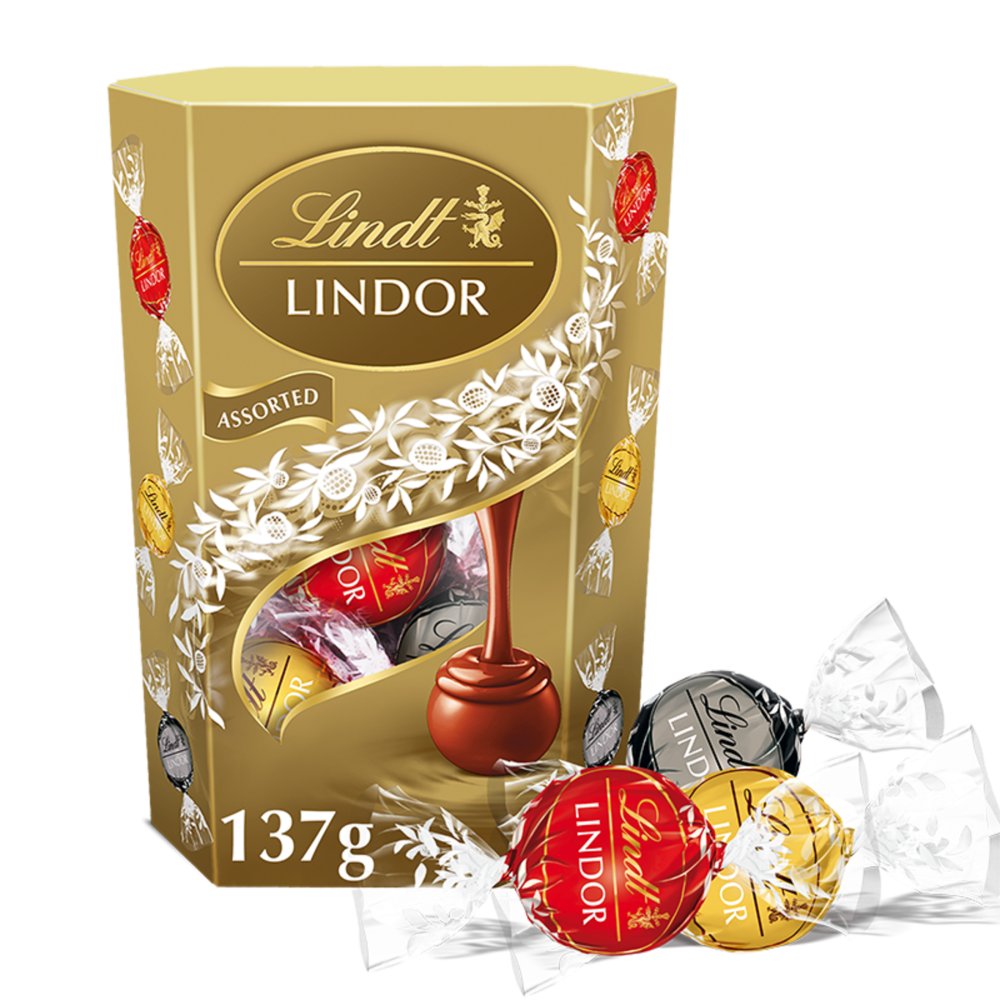 Lindt Lindor Assorted Chocolate Truffles Box 137g 137g × 8 × 1