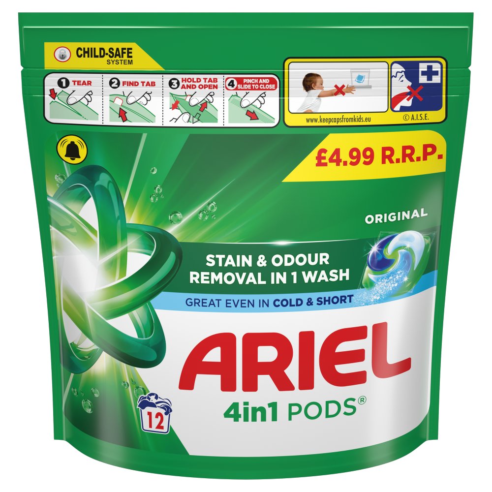Ariel 4in1 PODS®, Washing Capsules 12 12s × 5 × 1