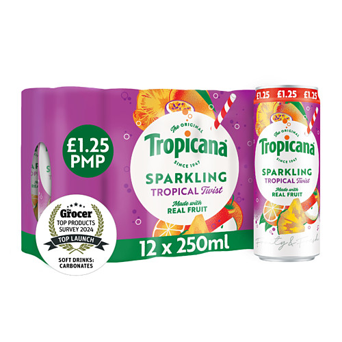 Tropicana Sparkling Tropical Twist Juice Drink 250ml 250ml × 12 × 1