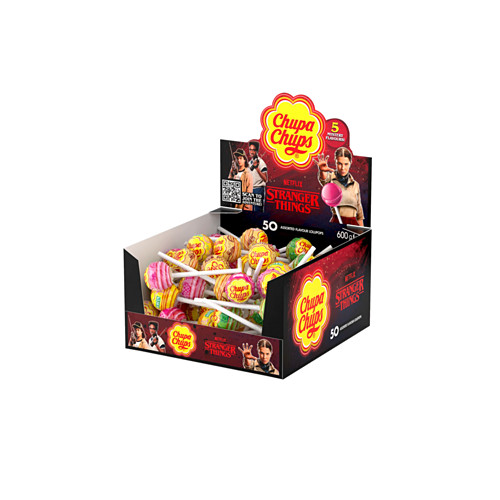 Chupa Chups 50 Assorted Flavour Lollipops 600g 10g × 50 × 1