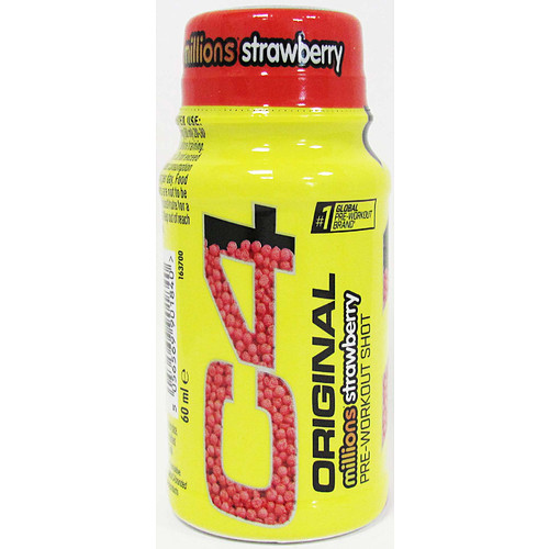 C4 Energy Strawberry Pre Work Out Shots 60ml × 12 × 1