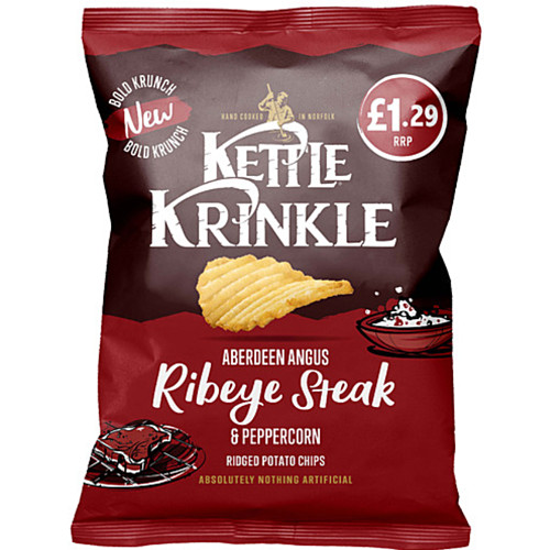 Kettle Krinkle Lightly Salted Ridged Potato Chips 130g 80g × 12 × 1