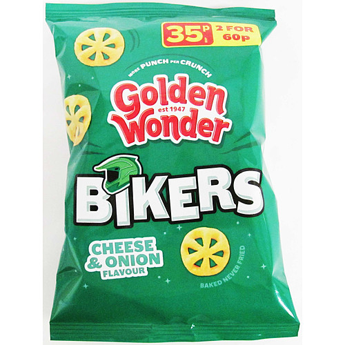 Golden Wonder Bikers Cheese & Onion  35p 2/50p 22g × 36 × 1