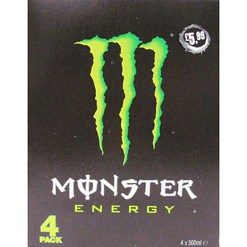 Monster Energy Drink 4 x 500ml Cans 500ml × 6 × 1