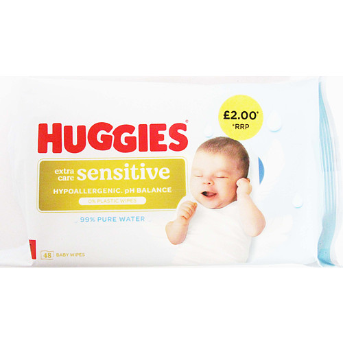 Huggies Pure Sensitive Baby Wipes  48pk × 8 × 1