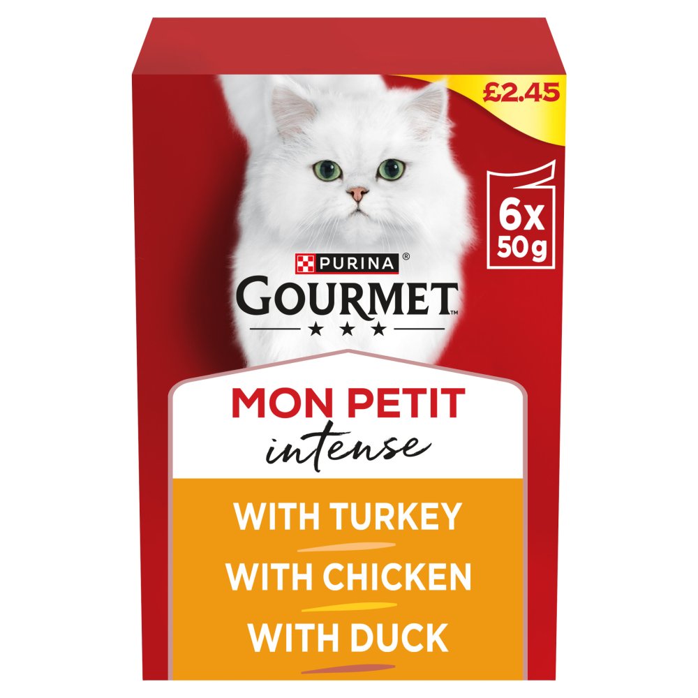 GOURMET Mon Petit Intense Duck, Chicken, Turkey Wet Cat Food 6x50g  50g × 8 × 1