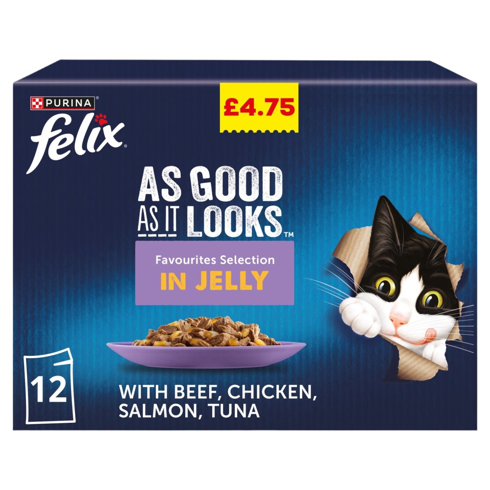 FELIX As Good As it Looks Favourites Selection Wet Cat Food 12x85g  85g × 4 × 1