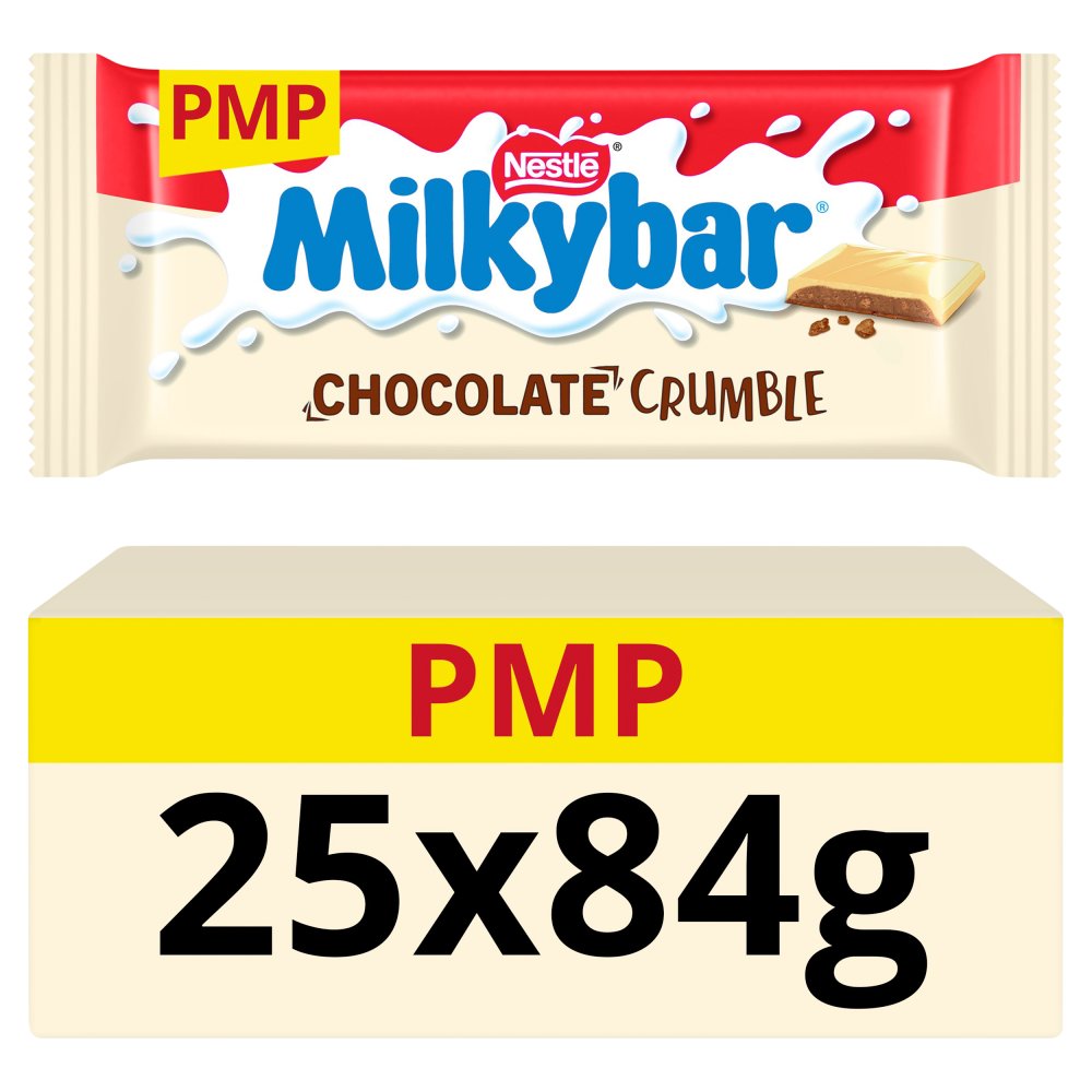 Milkybar Chocolate Crumble White Chocolate Bar 84g   84g × 25 × 1