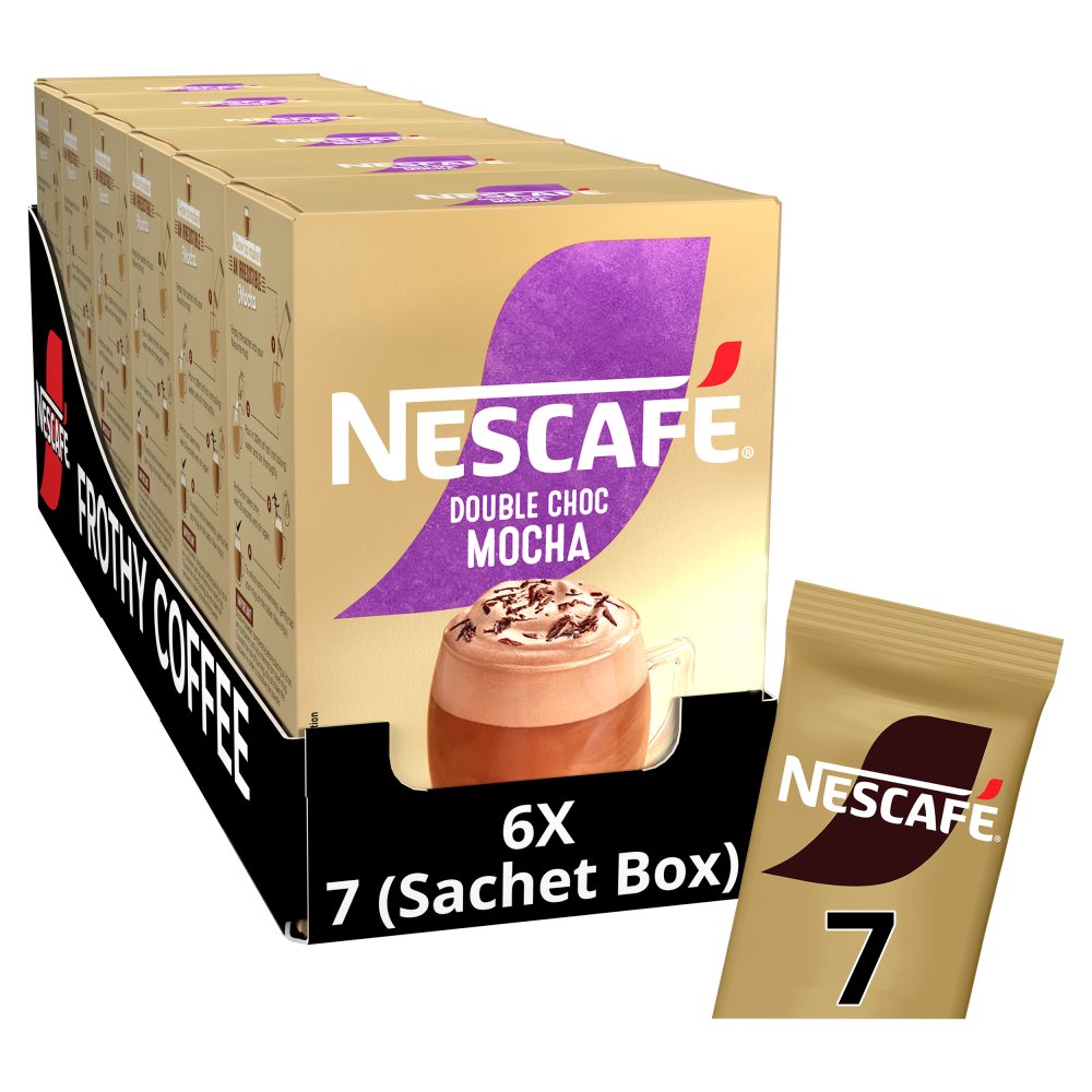 Nescafe Double Choc Mocha Instant Coffee 7 x 20.9g Sachets 146.3g × 6 × 1