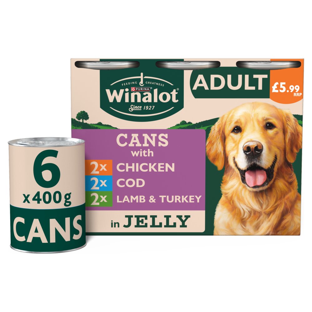 WINALOT Classics Mixed in Jelly Wet Dog Food 6x400g 400g × 4 × 1