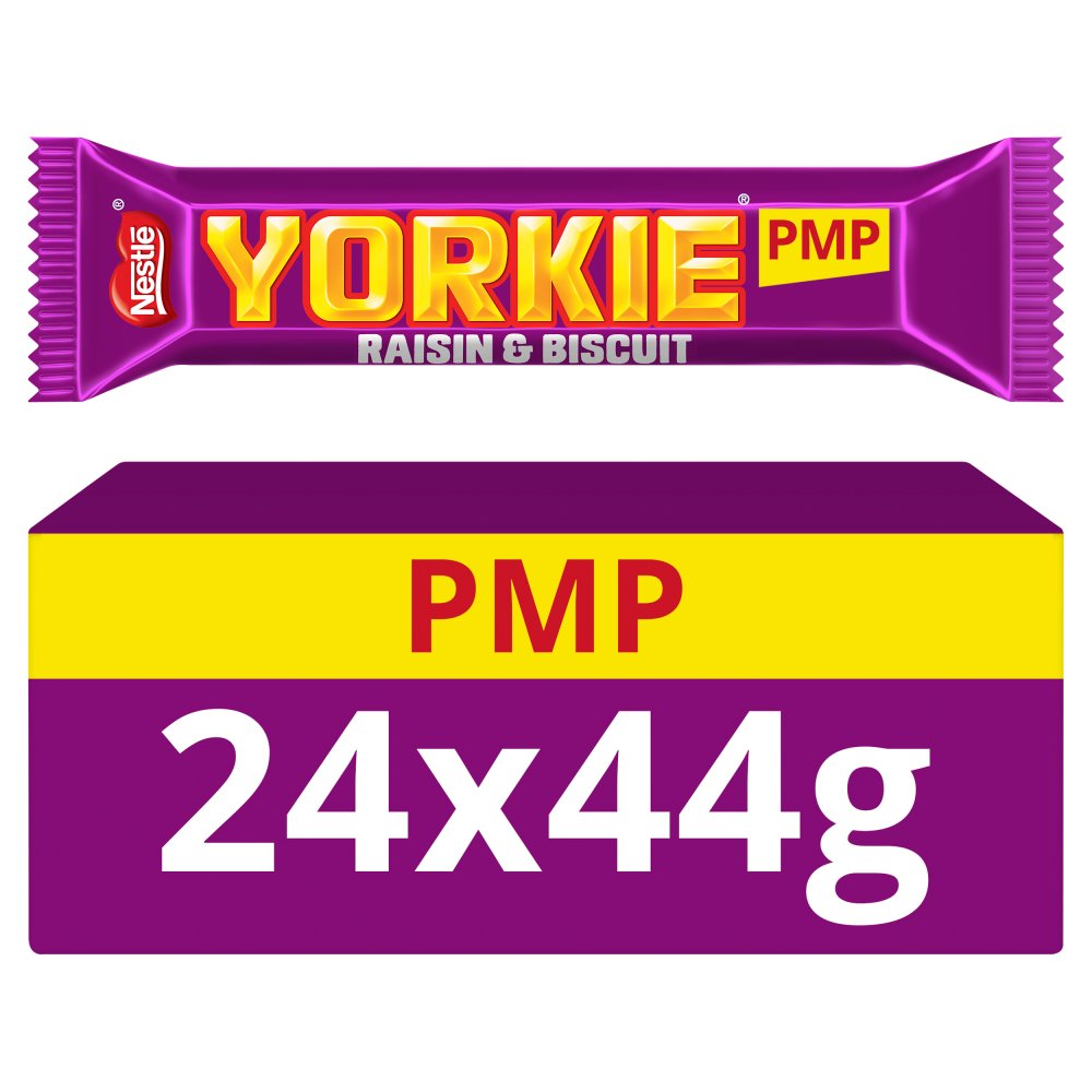 Yorkie Raisin & Biscuit Chocolate Bar 44g  89p 44g × 24 × 1