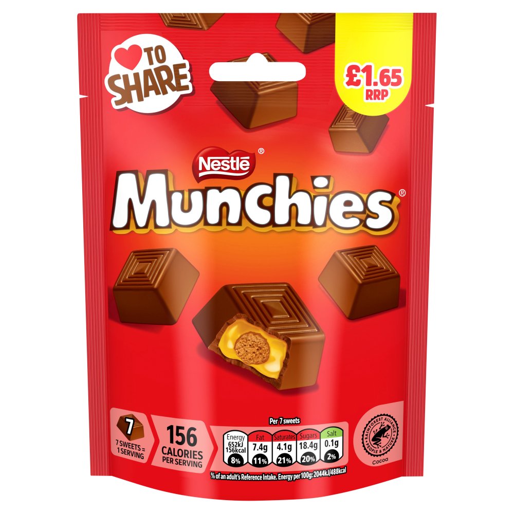 Munchies Milk Chocolate & Caramel Sharing Bag 81g 81g × 10 × 1